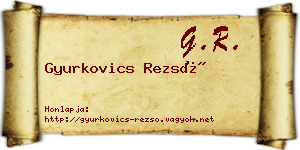 Gyurkovics Rezső névjegykártya